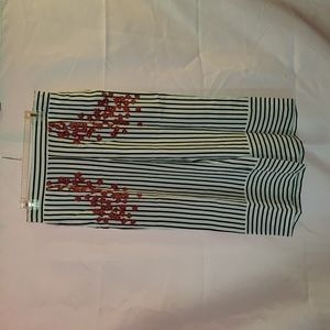 Zara Black/White Stripe Wide Leg pants